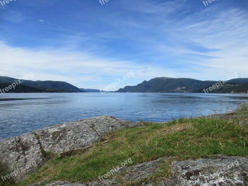 Fjord Fjord Landscape Norwegian Landscape Mountain Scandinavian