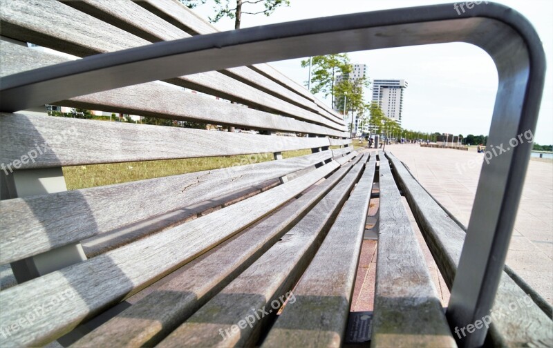 Bank Beach Wooden Bench Sun Bench