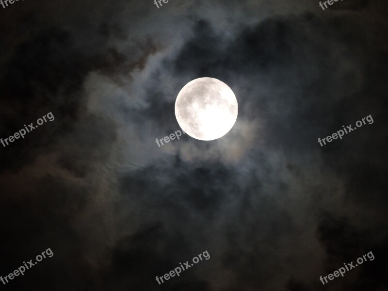 Moonlight Moon Spooky Cloudy Night Free Photos