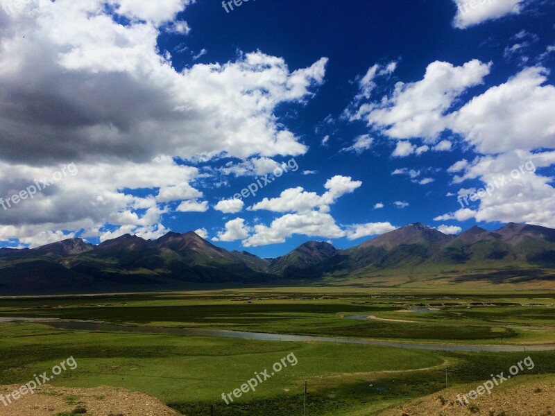 Cloud Tibet Sky Landscape Mountain