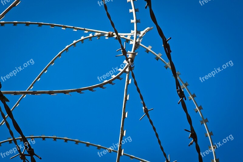 Barbed Wire Fence Metal Wire Sky