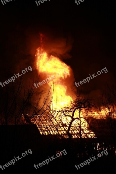 Barn Fire Domestic Heating Fire Lichterloh Free Photos