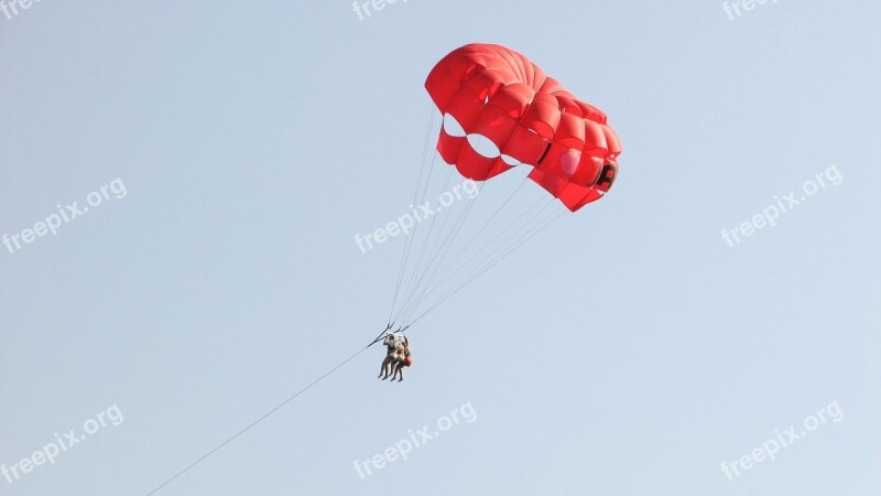 Parachute Paragliding Red Balloon Sky