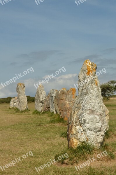 Stone Rock Menhir Upright Sun