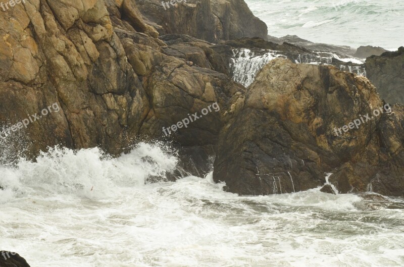 Rock Coast Stone Sea Ocean