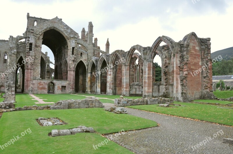 Melrose Abbey United Kingdom Scotland Highlands And Islands Highlands