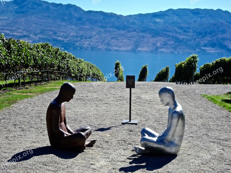 Sitting Sculptures Statues Meditation Peaceful