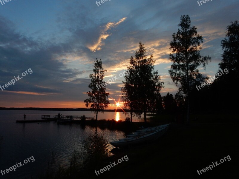 Sunset Finland Suomi Sea Sky