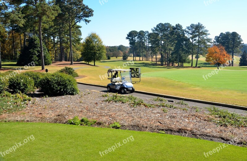 Golf Course Golf Cart Greens Outdoors Sport