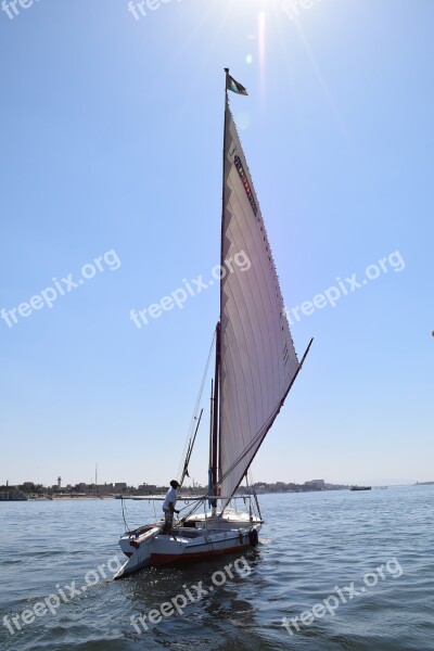 Sun Nile Felucca Egypt River