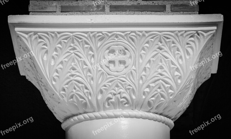 Pillar Capitals Architecture Column Church Elegance