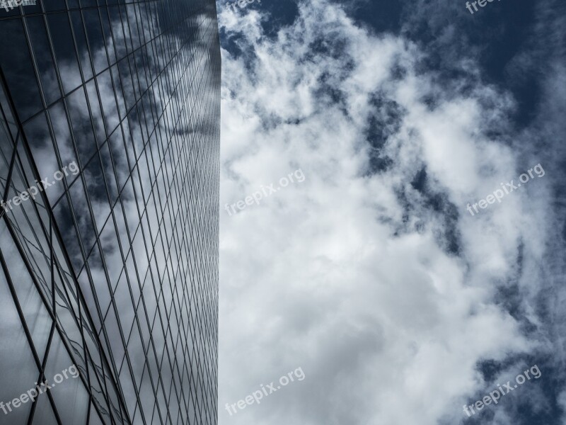 Torres Madrid Sky Clouds Buildings