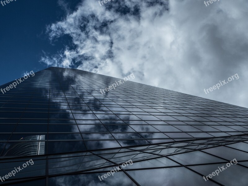 Torres Madrid Sky Clouds Buildings