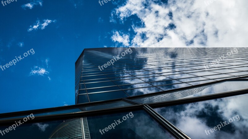 Torres Madrid Sky Clouds Buildings