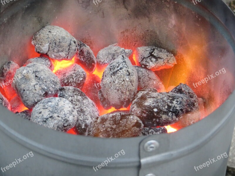 Fire Embers Barbecue Charcoal Hot