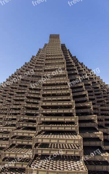 Sculpture Art Pyramid Plastic Crates