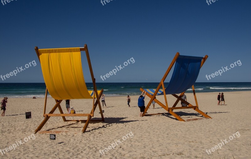 Chairs Deckchairs Giant Sculpture Pattern