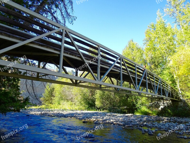 Bridge Crossing Wooden Construction Free Photos