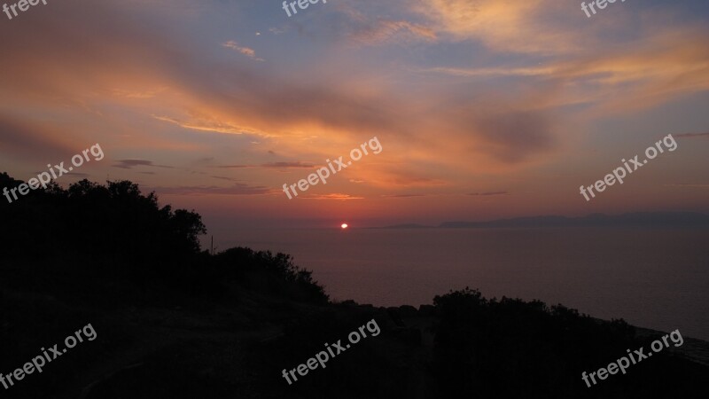 Sunset Greece Island Kythira Sky