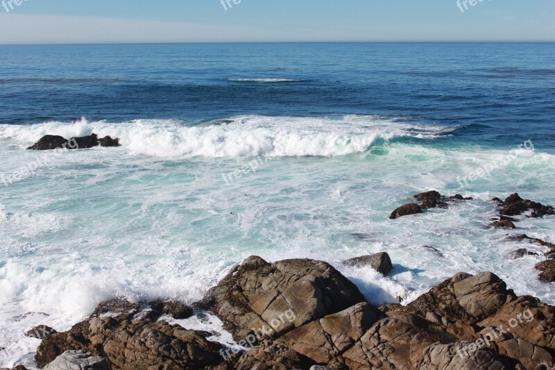 Beach Carmel Pacific Water Coastline