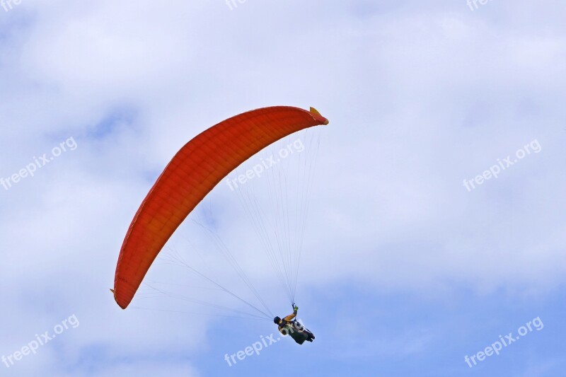 Flying Parachute Hang Glider Gliders Sky