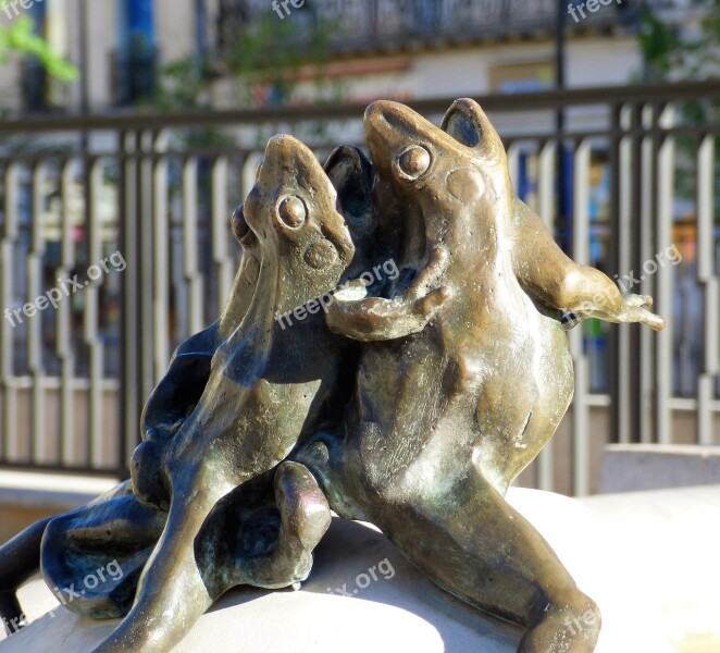 Sculpture Bronze Frogs Max Blondat Dijon