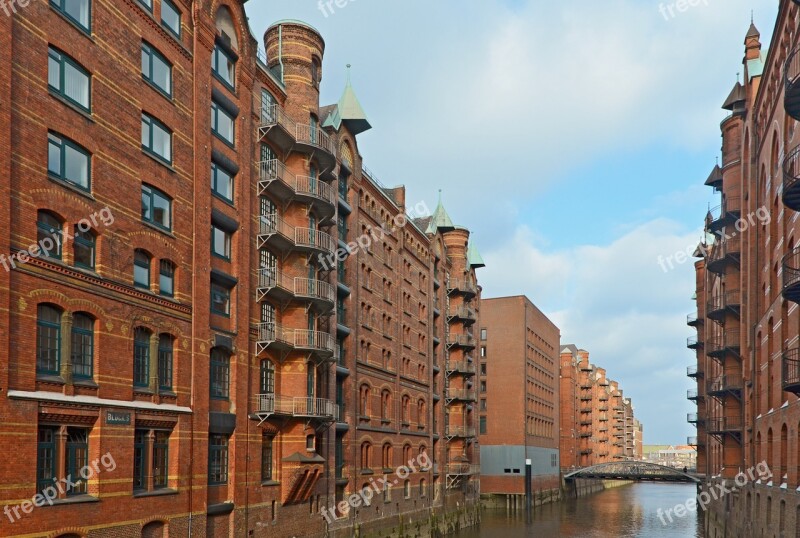 Hamburg Speicherstadt Brick Building Old Speicherstadt