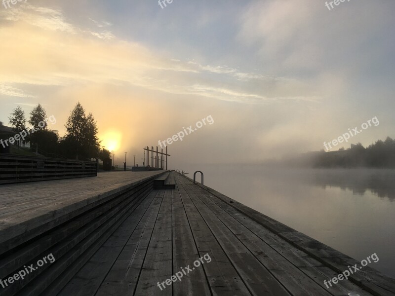 Skellefteå Mist Bridge Water Sweden