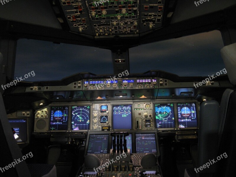 Cockpit Aircraft A380 Flying Airbus