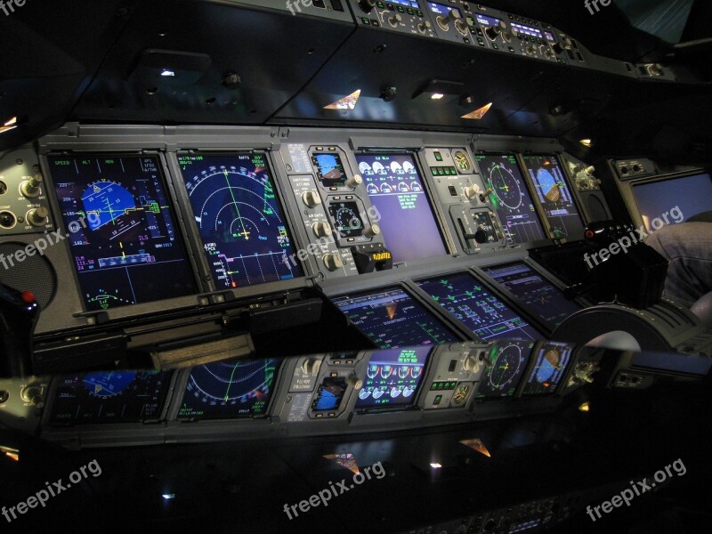 Cockpit Aircraft A380 Flying Airbus