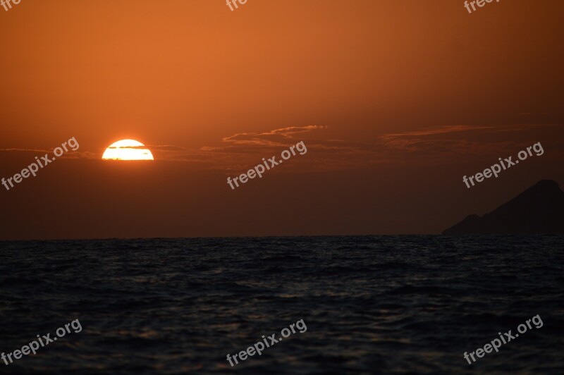 Ponza Sunset Sun Sea Free Photos