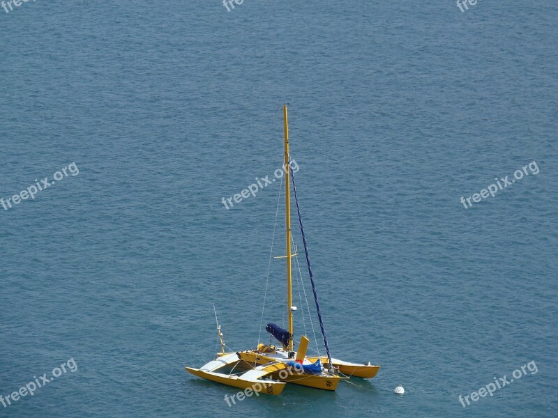 Catamaran Sailboat Ocean Blue Sea