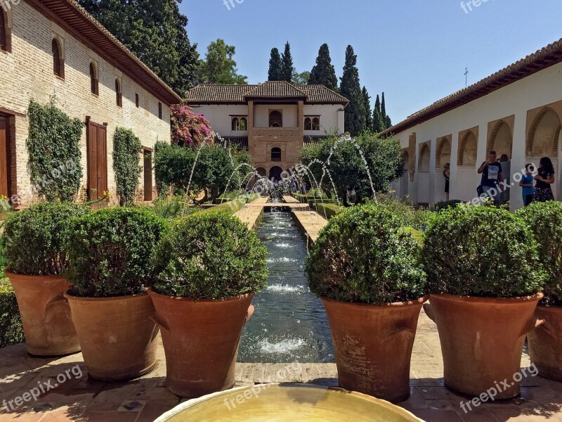 Granada Alhambra Generalife Garden Water