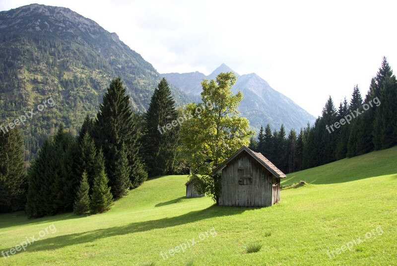 Alm Hut Meadow Gary Long Oberstdorf