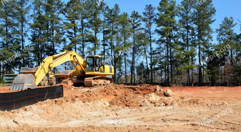 Construction Site Heavy Equipment Building Work