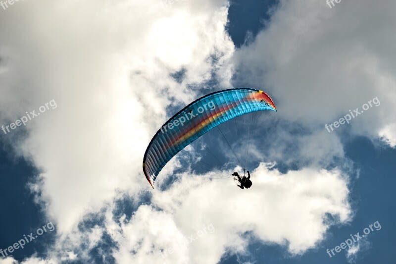 Parachute Sky Skydiving Cloud Parachutist