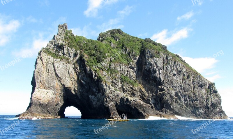 New Zealand Bay Of Islands Landscape Rock Travel