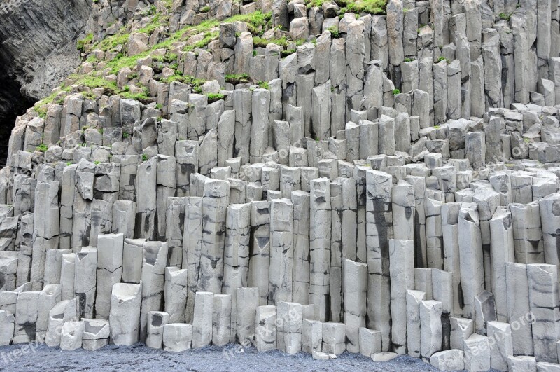 Iceland Vik Stone Column Cliff Basalt