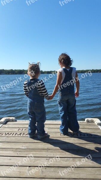 Girls Denim Lake Dock Sisters