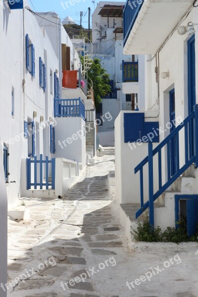 Mykonos Greece Greek Island White Sea