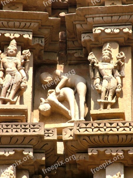 Khajuraho Kamasutra India Monument Stone