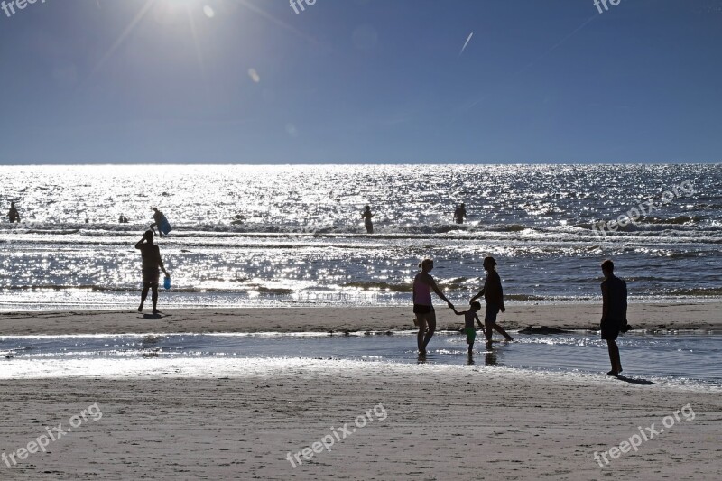 Backlighting Beach Sand Beach Swim St Peter