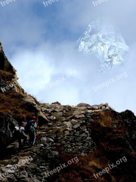 Ama Dablam The Himalayas Mountain Mountains Nepal