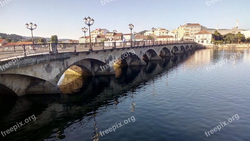 Bridge Water Reflection Flowing River