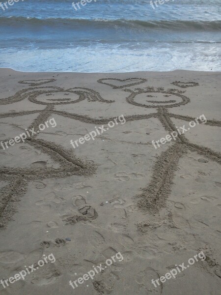 Love Beach Sea Drawing Sandy Beach