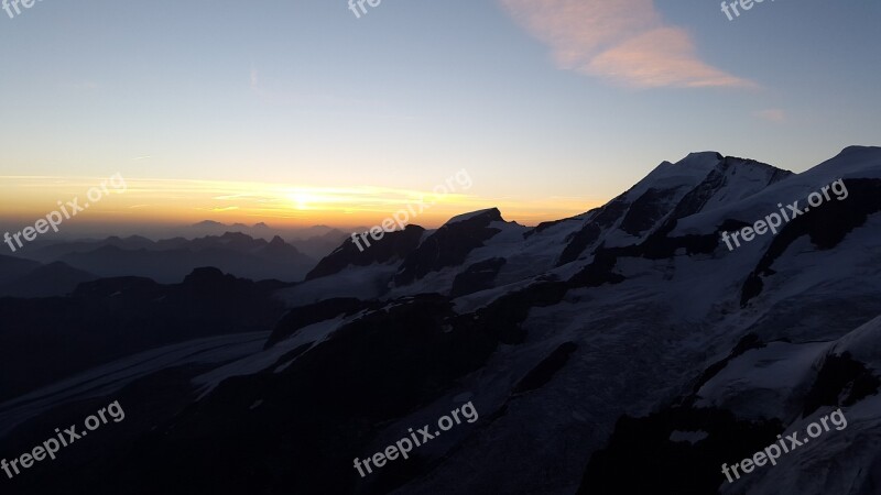 Sunrise Alpine Summit Graubünden Switzerland