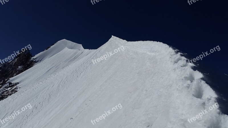 Piz Bernina Alpine Biancograt Summit Graubünden