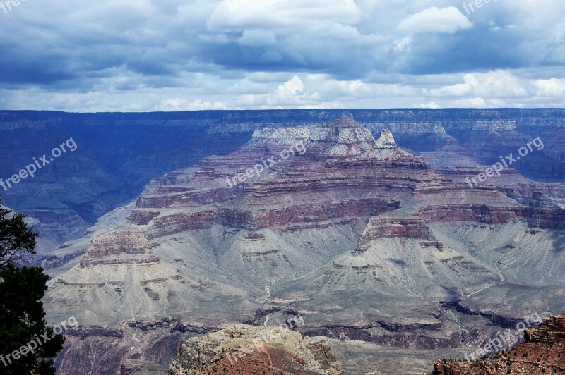 Cliff Bluff Canyon Grand Canyon Sky