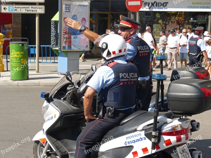 Police Indications Motorcycle Guard Tarragona