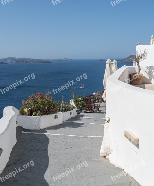 Santorini Oia Greece Walkway Path